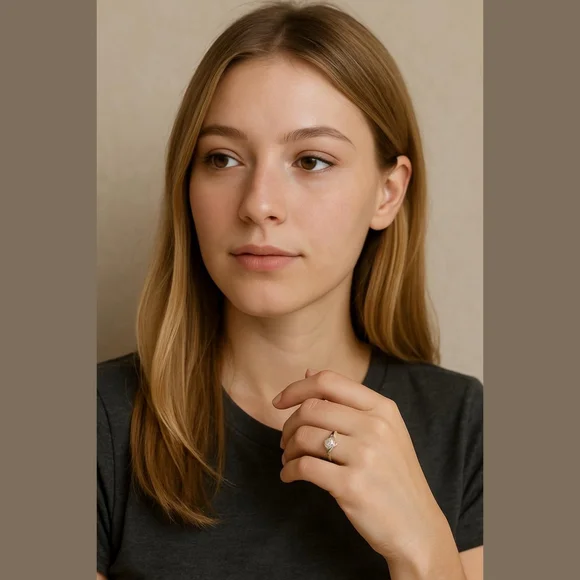 Women's Unbranded Silver Tone Clear Stone Solitaire Ring size 7 - Picture 1 of 5